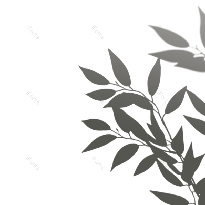 叶子图片,树叶元素,阴影PNG,灰色免抠素材